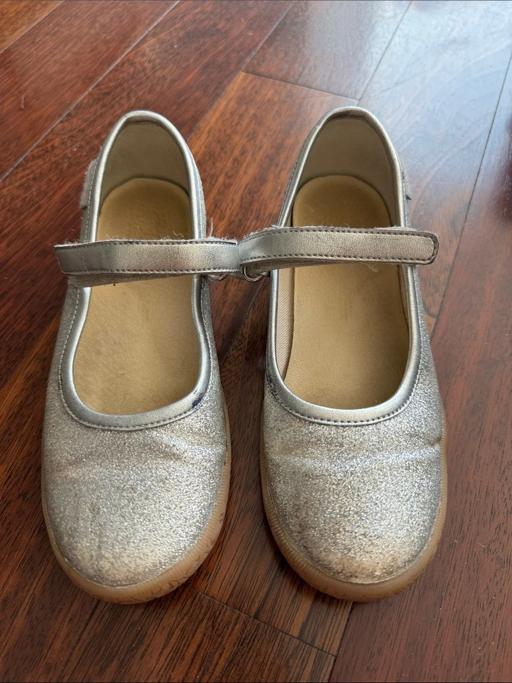 Naturino Girls Silver Mary Jane Glitter Shoes
